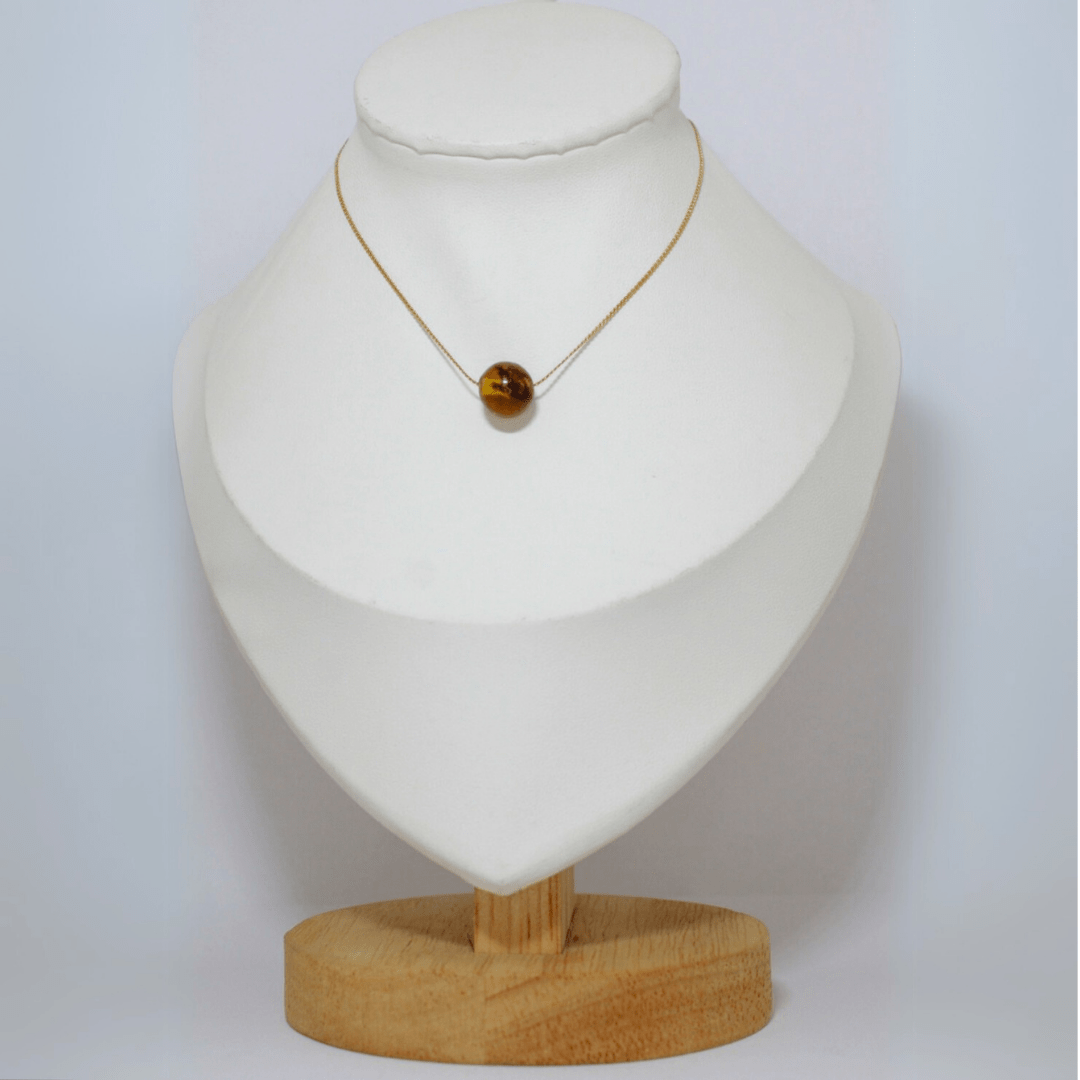 Collar Ámbar Acero Inoxidable