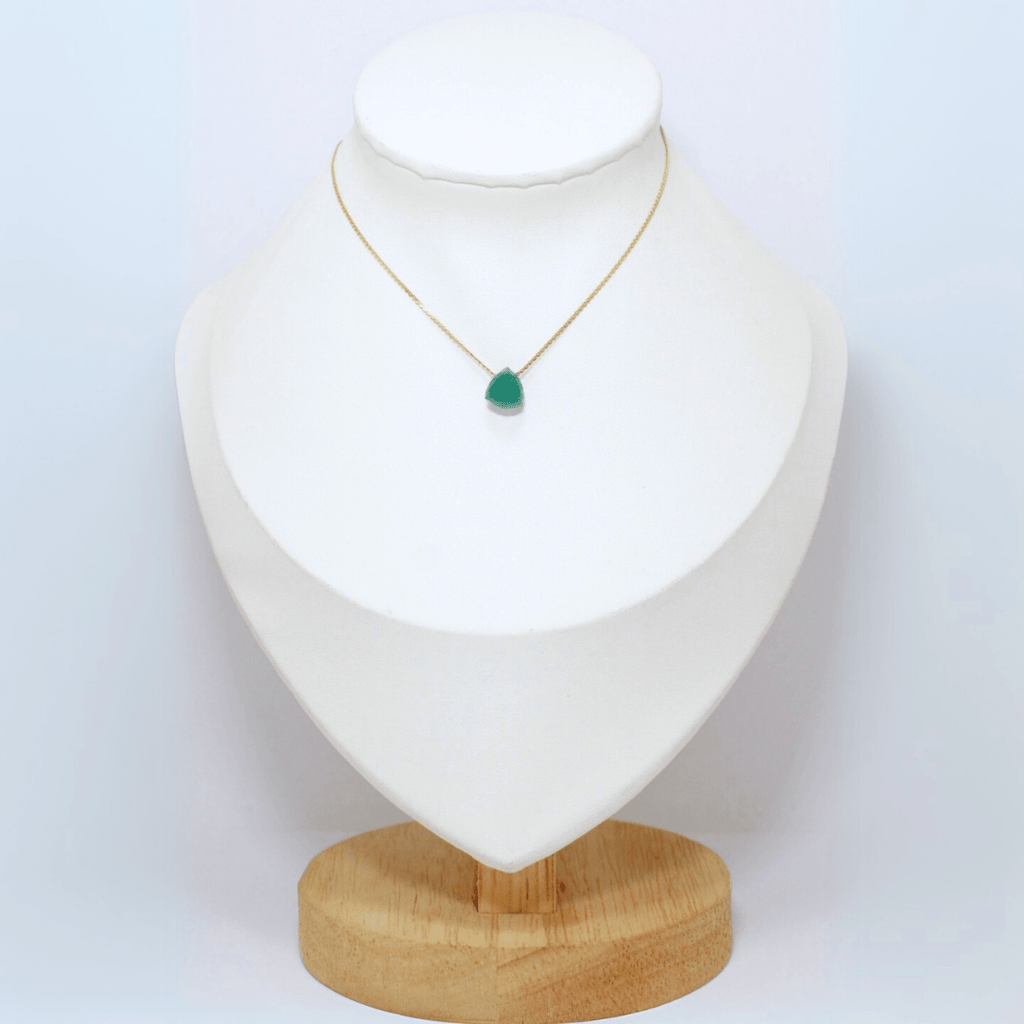Collar Crisoprasa Acero Inoxidable