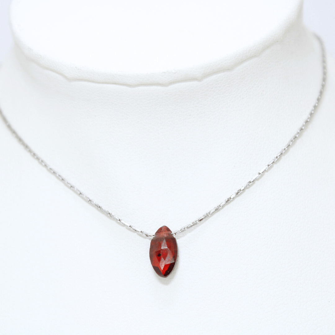 Collar Granate Acero Inoxidable