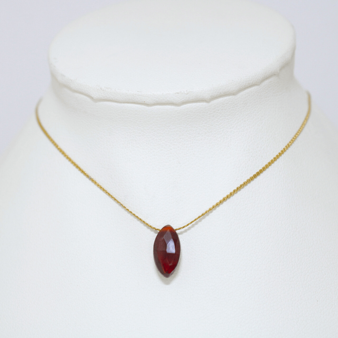 Collar Granate Acero Inoxidable