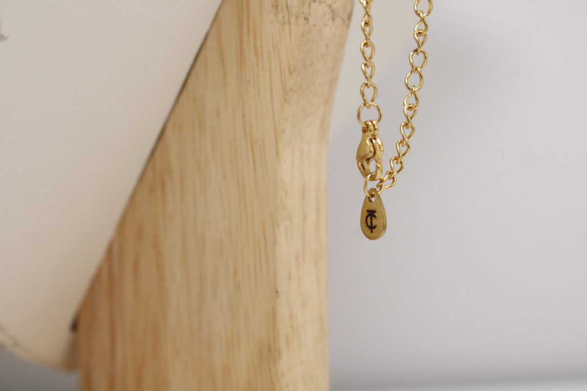 Collar Cuarzo Ahumado Rectangular Acero Inoxidable
