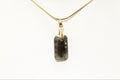 Collar Cuarzo Ahumado Rectangular Acero Inoxidable
