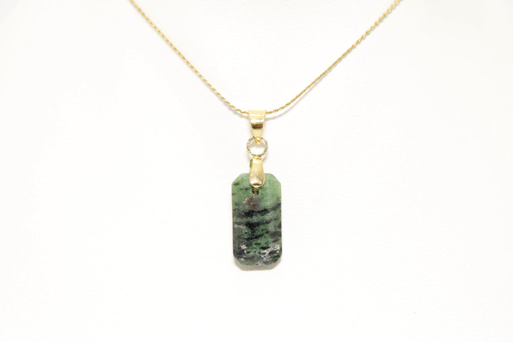 Collar Zoisita Rectangular Acero Inoxidable