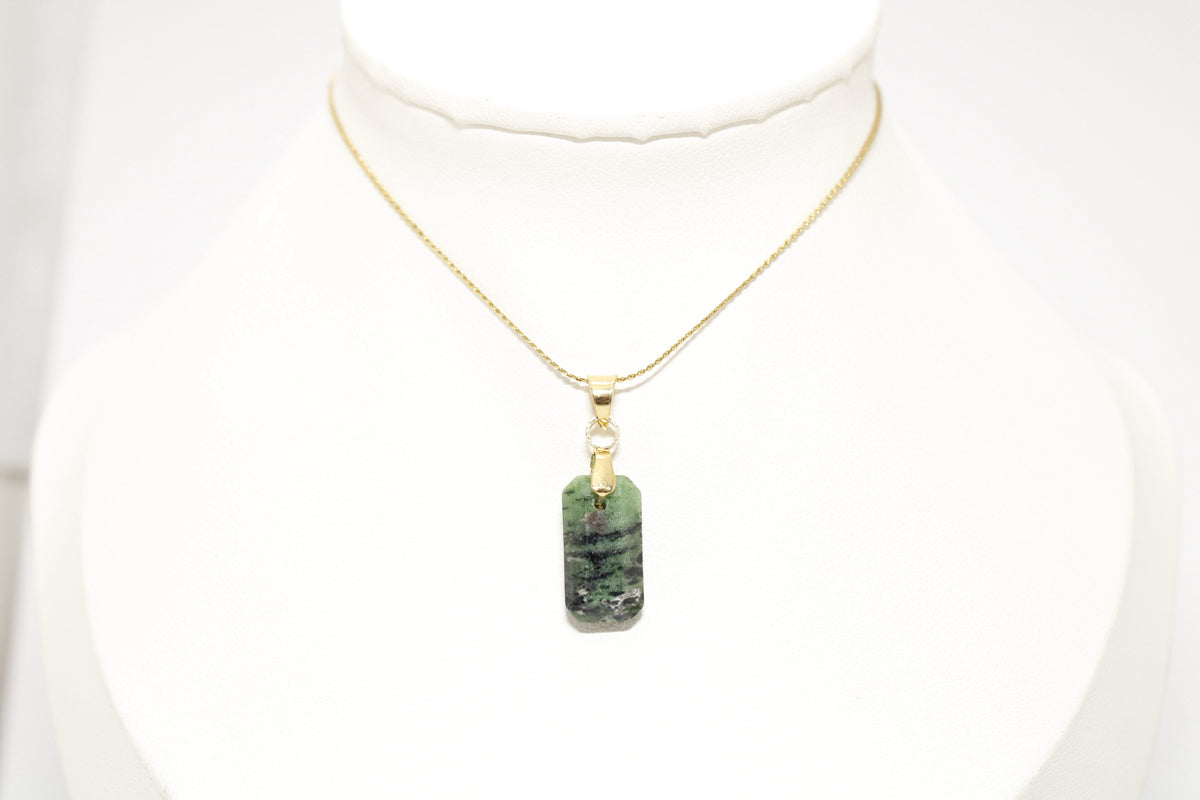 Collar Zoisita Rectangular Acero Inoxidable