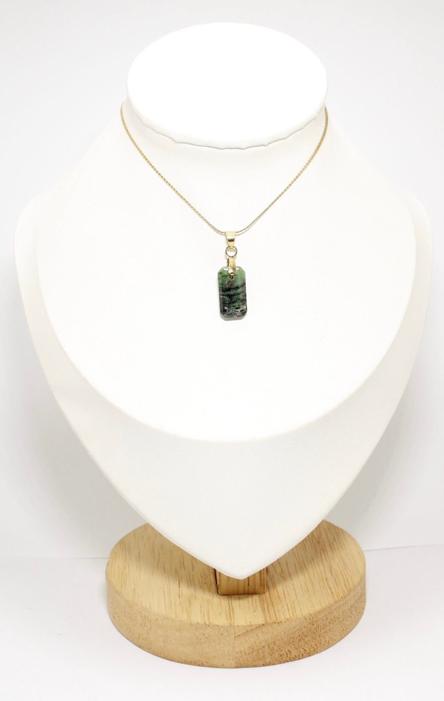 Collar Zoisita Rectangular Acero Inoxidable