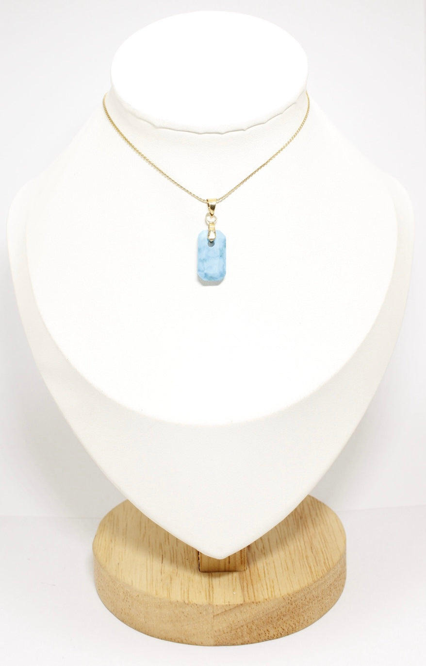 Collar Aguamarina Acero Inoxidable