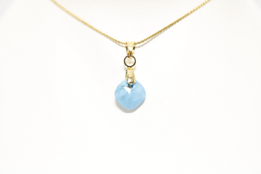 Collar Aguamarina Acero Inoxidable