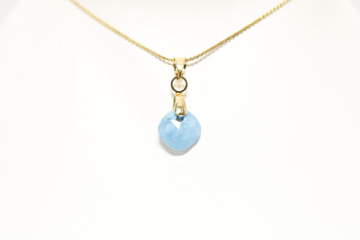 Collar Aguamarina Acero Inoxidable