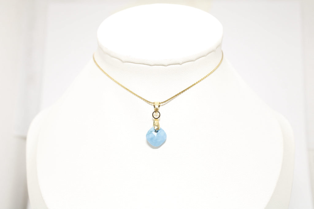 Collar Aguamarina Acero Inoxidable