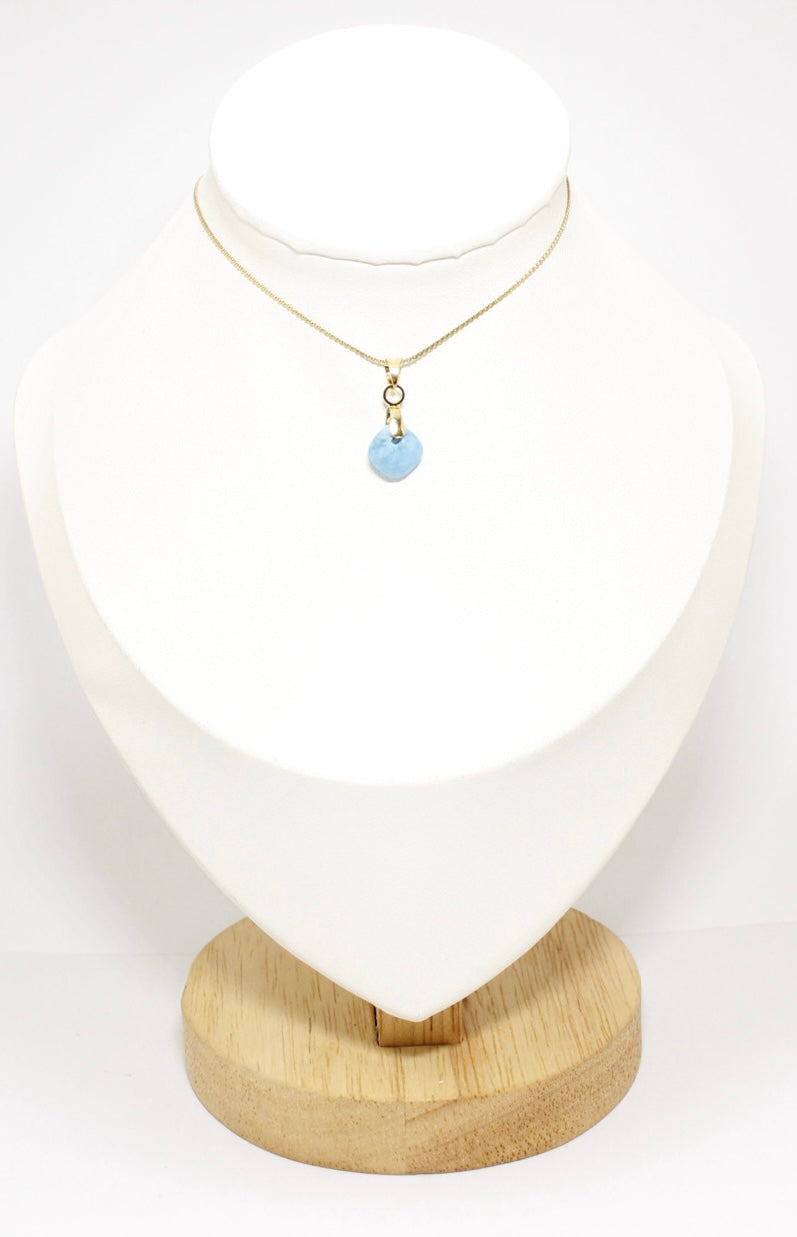 Collar Aguamarina Acero Inoxidable