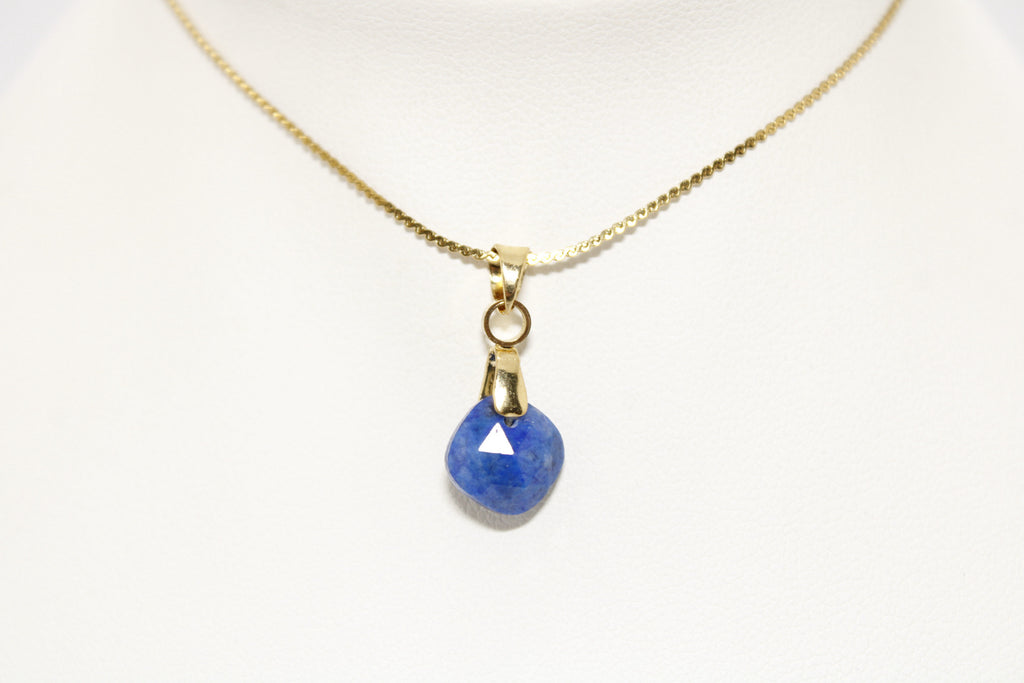 Collar Lapislázuli Rombo Acero Inoxidable