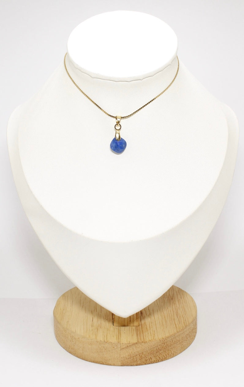 Collar Lapislázuli Rombo Acero Inoxidable