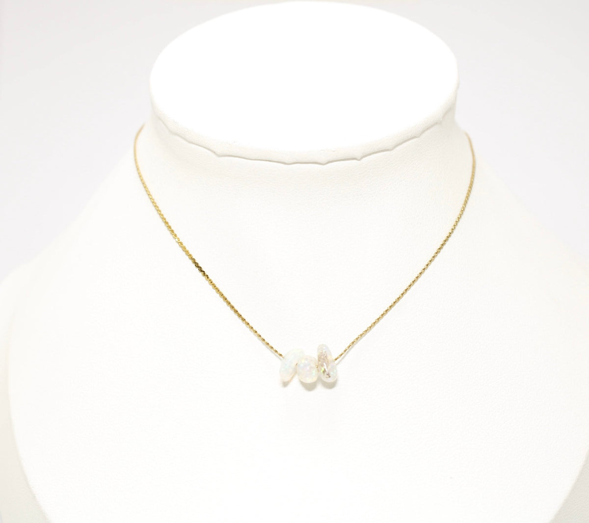 Collar Ópalo Triple Acero Inoxidable