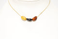 Collar Ámbar Triple Acero Inoxidable