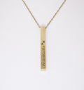 Collar dije rectángulo acero inoxidable dorado