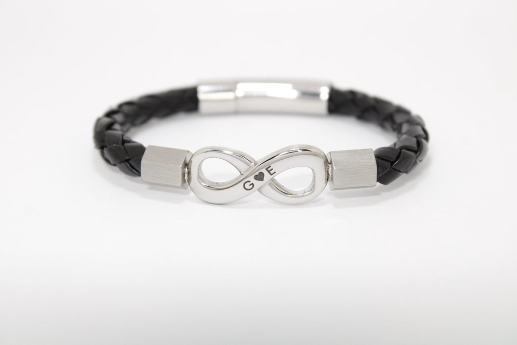 Brazalete dije infinito plateado acero inoxidable