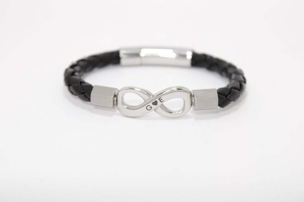 Brazalete dije infinito plateado acero inoxidable